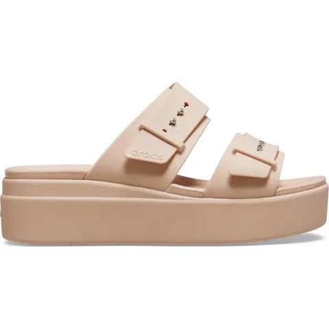 Crocs Brooklyn Buckle Low Wedge, Sandali Donna, Pink Caramel, 36/37 EU
