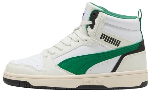 Puma Rebound V6 Mid JrSneaker Unisex per Bambini, Vapor Gray Archive Green Puma White