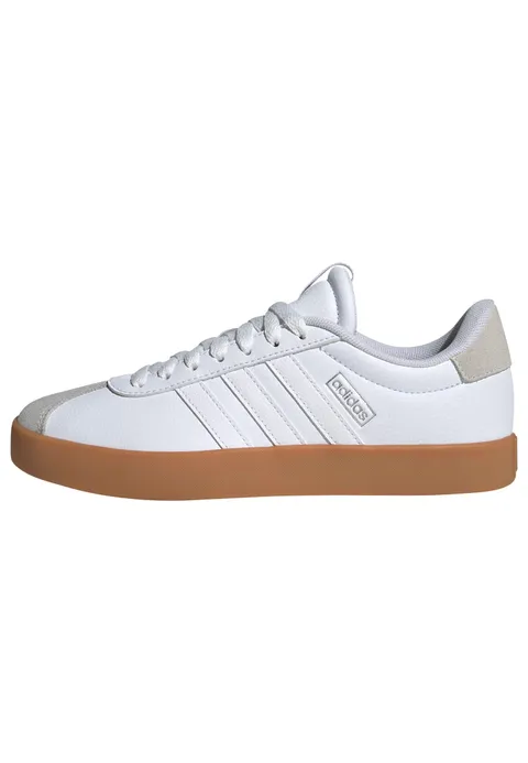 adidas VL Court 3.0 Shoes, Sneaker Donna, Ftwr White Ftwr White Silver Met, 38 EU