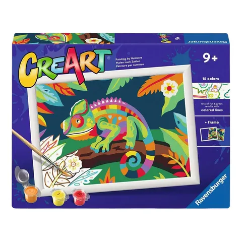 Ravensburger - CreArt Serie D - Camaleonte Variopinto | Kit Pittura Bambini | Dimensione