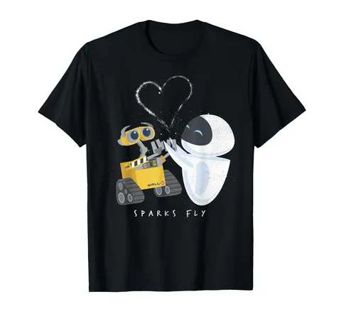 Disney Pixar Wall-E & Eve Sparks Fly Portrait Maglietta
