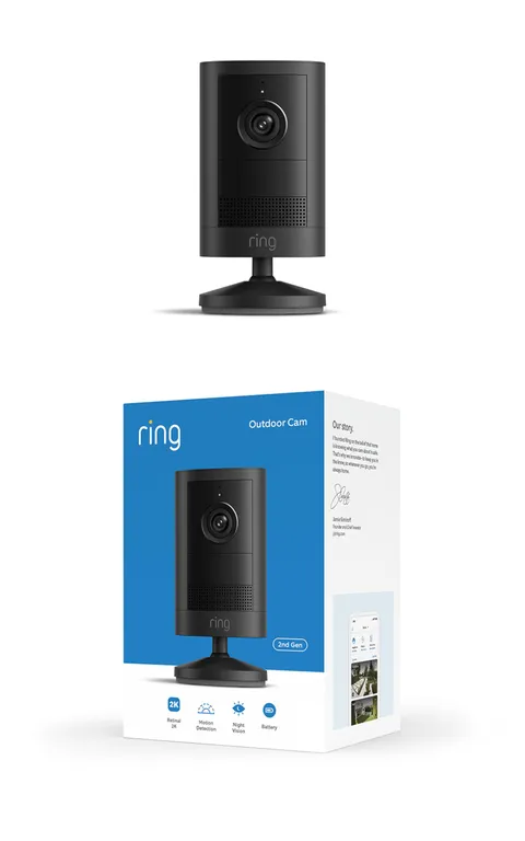 Ring Outdoor Camera 2K, Videocamera per esterni, A batteria (ultimo modello), Facile