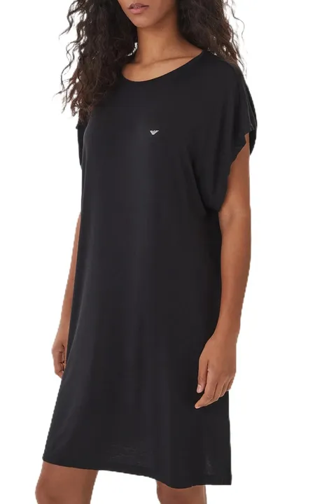 Emporio Armani Vestaglia Corta da Donna Essential con Borchie, Nera, XL