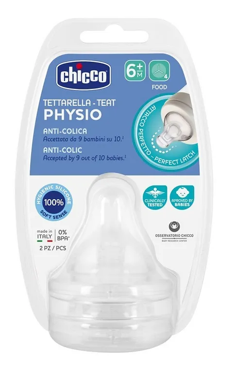 Chicco Tettarella Compatibile con Biberon Perfect 5, Benessere e Original Touch, 6+ Mesi