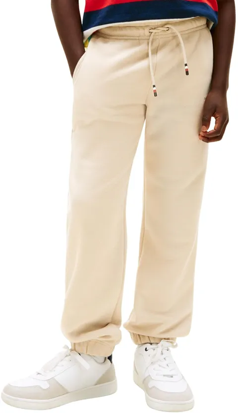 Tommy Hilfiger Bambini Unisex Pantaloni da Jogging Mini Corp con Coulisse, Beige (Classic