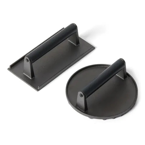 Amazon Basics Pressa per Hamburger, Rotonda e Rettangolare, Nera, 1 Set, Round - 17.2 x