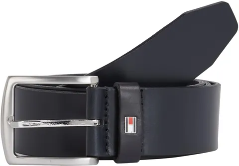 Tommy Hilfiger Uomo Cintura New Denton 4.0 Belt Cintura in Pelle, Blu (Midnight), 85 cm