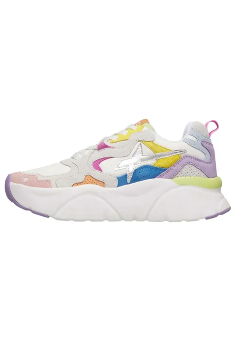 w6yz MIA-W. Suede/Nylon Cipria-White-Orange-Azure