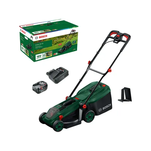 Bosch Rasaerba a batteria ROTAK18V-34 (larghezza di taglio: 34 cm, altezza di taglio: