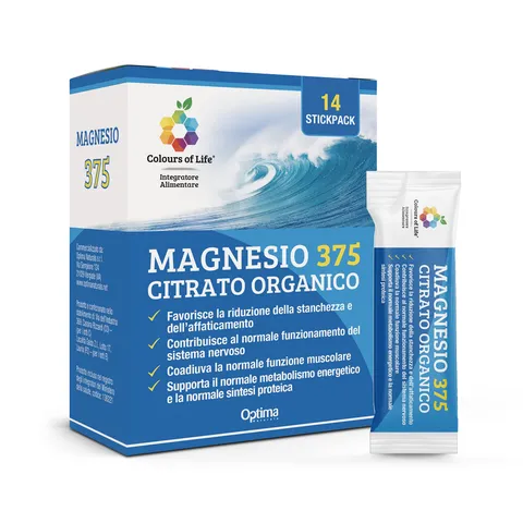 Magnesio 375 - integratore alimentare a base di magnesio citrato organico - favorisce la