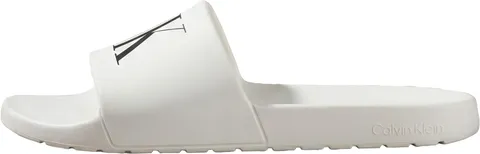 Calvin Klein Uomo 3 Slide Molded Eva HM0HM02335 Slides, Bianco (Bright White/Black), 10.5