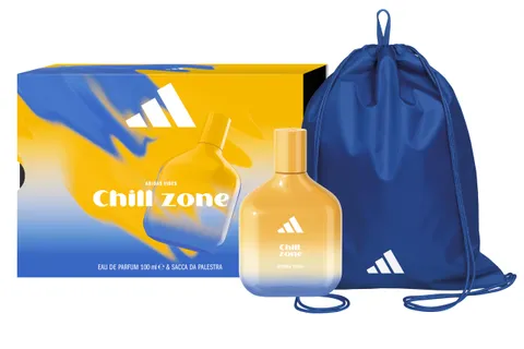 adidas, Cofanetto Regalo Vibes Chill Zone, Eau de Parfum 100 ml e Sacca adidas Blu