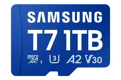Samsung Scheda di Memoria MicroSD T7 da 1 TB, Scheda di Memoria per Smartphone, Tablet e