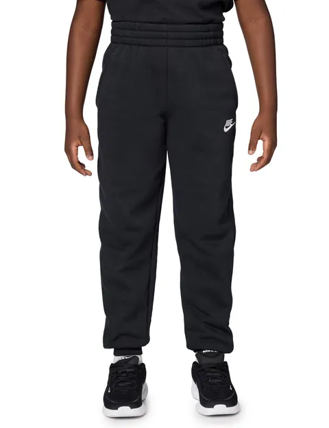 Nike Club FLC Hbr Pantaloni Track, Nero/Bianco, 7-8 Anni Unisex-Bambini