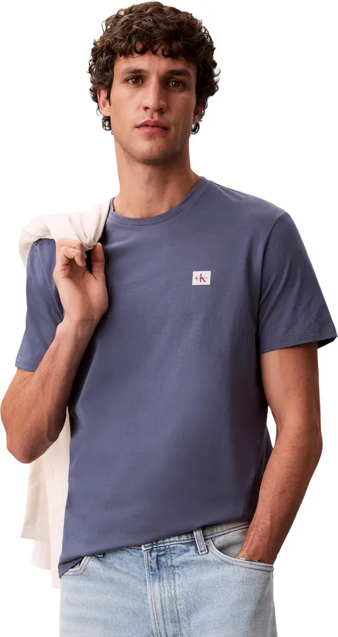 Calvin Klein Maglietta Classica da Uomo SS Badge 30S Jersey Lv04Rc272G, Blu (Nomade Blu)