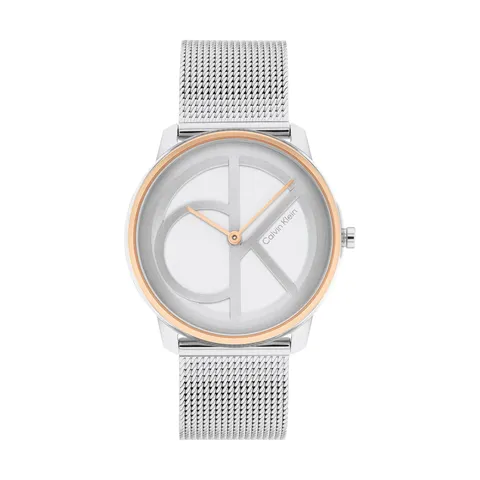 Calvin Klein Orologio Analogico al Quarzo Per Uomo e Donna Collezione ICONIC MESH - 35MM con Cinturino in Maglia Metallica in Acciaio Inossidabile Argentato - 25200033