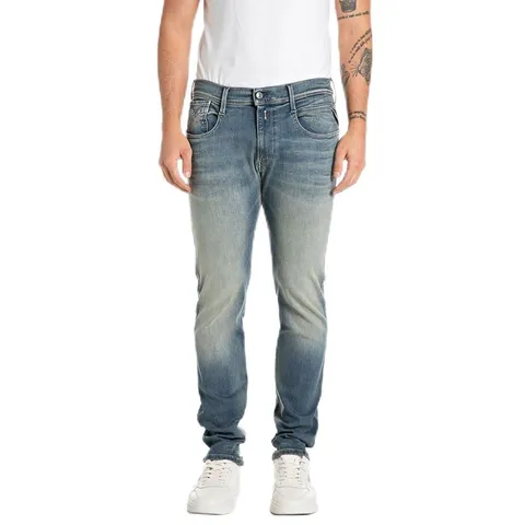 Replay Jeans da Uomo Anbass Slim Fit Hyperflex con Stretch, Medium Blue 009-5, 32W x 32L