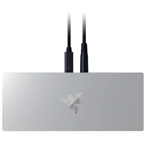 Razer Thunderbolt 5 Dock Chroma - 11 porte con slot di memoria M.2-3x display 4K con 144 Hz o 1x display 8K - abilitato Thunderbolt Share - 140W passthrough - spina UE - PC/Mac | Bianco