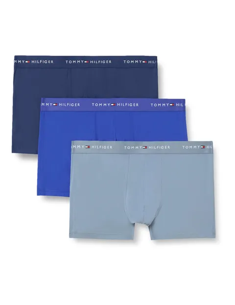 Tommy Hilfiger Boxer da Uomo 3P DTM UM0UM03877, Multicolore (Blu Scuro/Blu Scuro/Blu