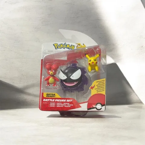 Pokémon Confezione da 3 figure da battaglia: Pikachu e Magby da 5 cm e figure da 7,6 cm