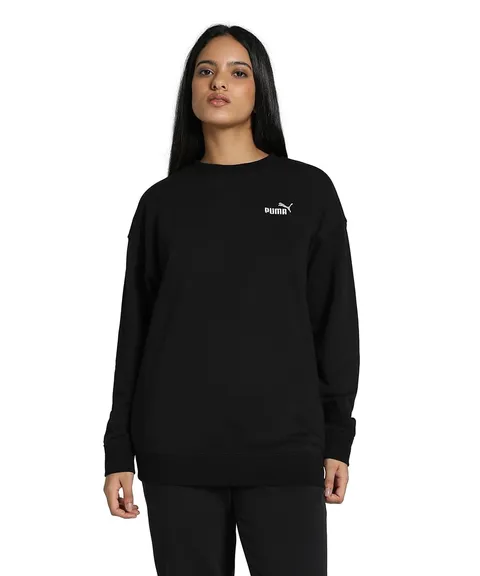 PUMA Felpa Girocollo con Logo Piccolo Ess N. 1 vestibilità Comoda da Donna 3XL, Black