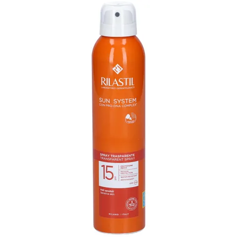 Rilastil Sun System Transparent, Spray Corpo Transparente, Azione Antiossidante, Texture