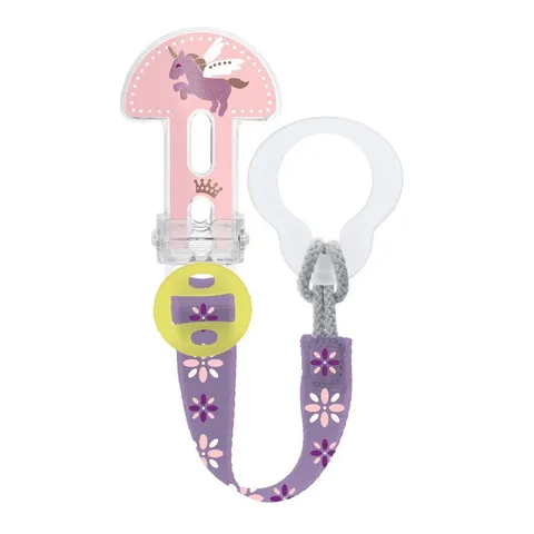 MAM Clip it! & Cover Catenella Portaciuccio, Catenella ciuccio 0+ mesi regolabile con anello rimovibile e con salvasucchietto, Compatibile con accessori neonato, succhietti e dentaruoli, Rosa