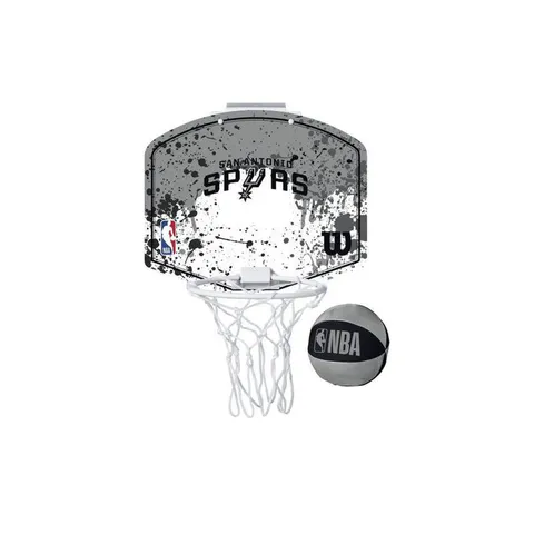 Wilson Minicanestro da Basket NBA TEAM MINI HOOP, Plastica, Bianco/Grigio (San Antonio