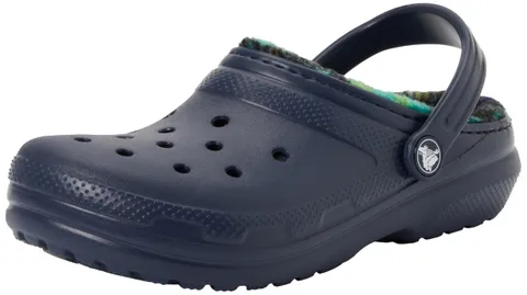Crocs Classic Lined Bold Check Clog T, Zoccoli Unisex - Bambini e Ragazzi, Marina