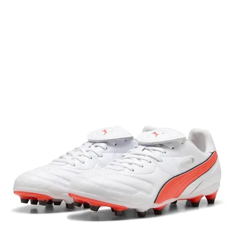 PUMA Scarpe Unisex King Liga Fg/AgSoccer, Puma Bianco Glowing Red PUMA Black, 37 EU