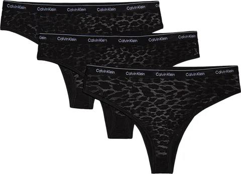 Calvin Klein Donna Slip Brasiliana Confezione da 3 Low-Rise Intimo, Nero (Black/Black/Black), 3XL