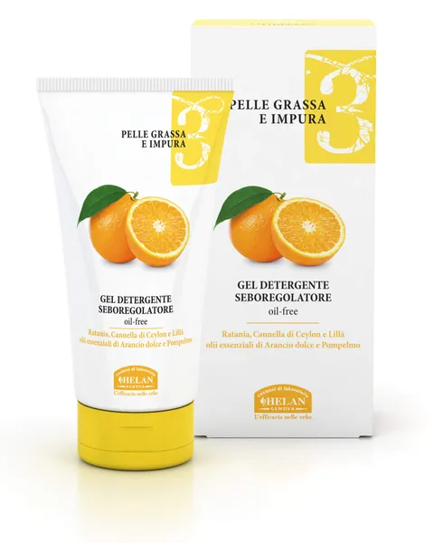 Helan, Linea Viso 3, Gel Detergente Viso Pelle Grassa, Seboregolatore con Estratti