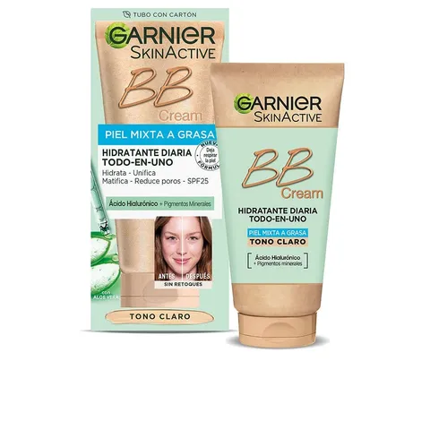 Garnier Skin Active BB Cream, per pelli miste o grasse, con SPF 25, acido ialuronico