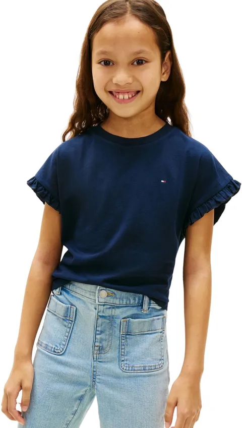 Tommy Hilfiger Essential Top SS KG0KG08970 Altre Maglie, Blu (Dark Night Navy), 5 Anni