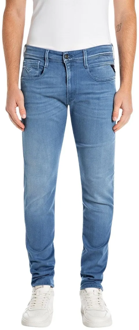 Replay Jeans da Uomo Slim Fit Anbass, 009 Blu Medio., 32W x 34L