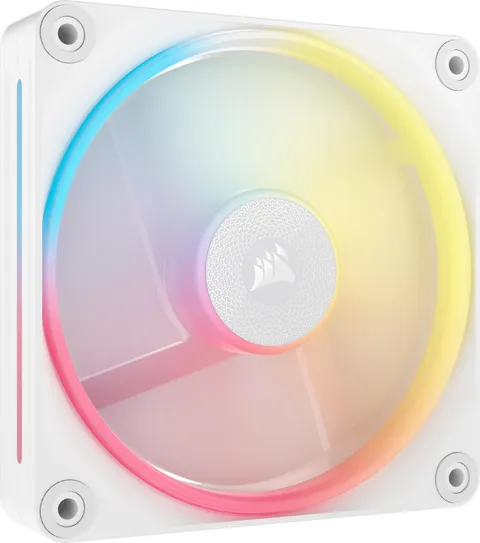 CORSAIR iCUE LINK LX120-R RGB 120mm Ventola Inversa PWM - Ventola Singola - Basso Rumore, CORSAIR Cuscinetto Magnetico a Cupola, Doppio Anello Luminoso, Viti QuikTurn™, Modalità Zero RPM - Bianco
