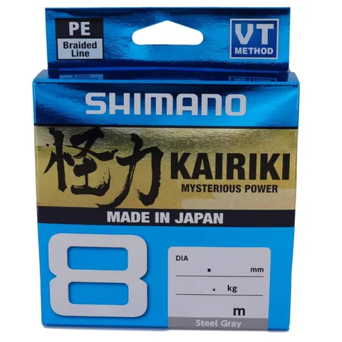 Shimano Line Kairiki 8 - Lenza da pesca in acciaio, 300 m, 0,13 mm, 8,2 kg, colore: Grigio