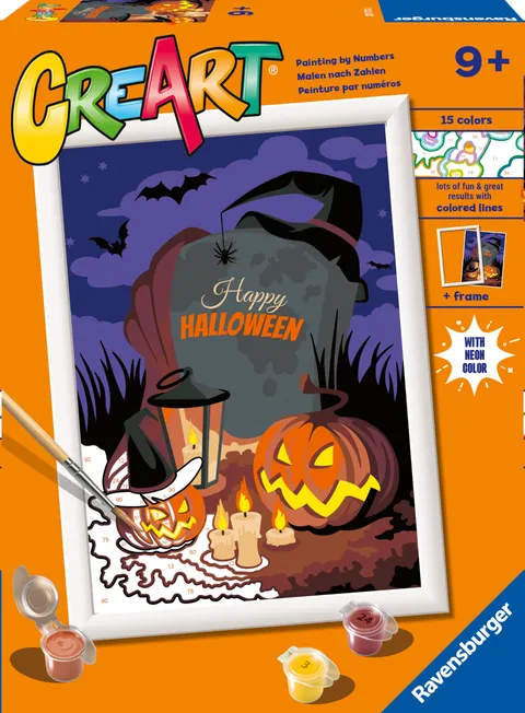 Ravensburger - CreArt Serie D: Halloween Mood, Kit per Dipingere con i Numeri, Contiene