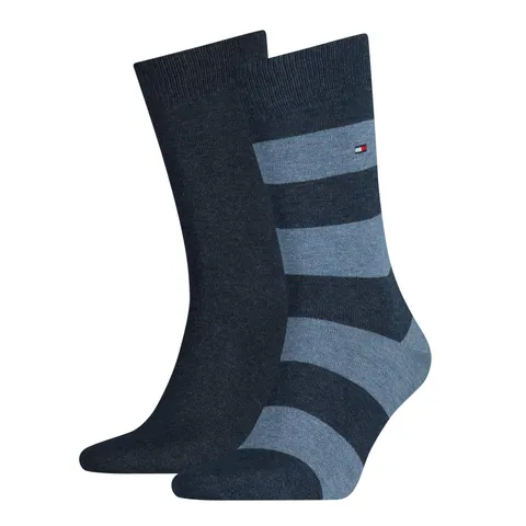 Tommy Hilfiger Th Men Rugby Sock 2p Calze, Blu (Jeans 356), 43-46 (Pacco da 2) Uomo