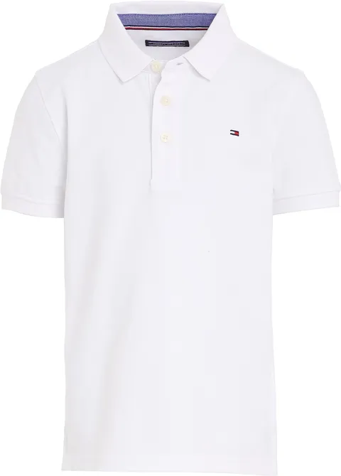Tommy Hilfiger Bambino Maglietta Polo Maniche Corte in Cotone Bio, Bianco (Bright White)