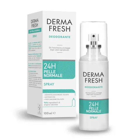 Dermafresh Deodorante Spray Efficace 24h, 100 ml, Pelle Normale, Antimacchia