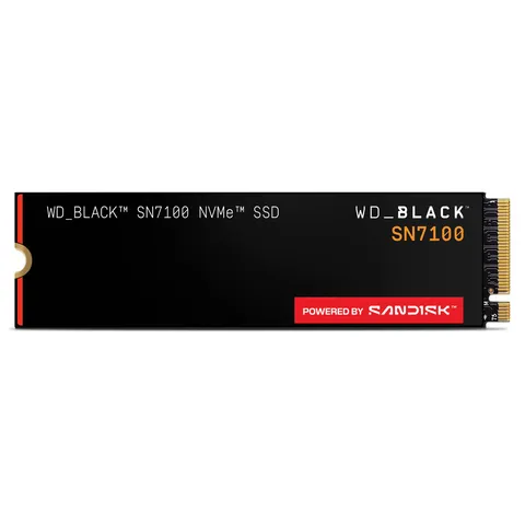 WD_BLACK SN7100 NVMe SSD 2TB (Fino a 7.250MB/s / 6900MB/s lettura/scrittura, M.2 2280, PCIe Gen4, Next Gen TLC 3D NAND, Progettata per i laptop i, dispositivi portatili da gaming) POWERED BY SANDISK