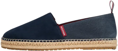 Tommy Hilfiger Uomo Espadrillas Flex Mix in Pelle Scamosciata, Blu (Desert Sky), 40