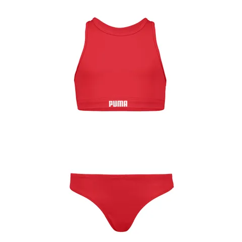 PUMA Bikini Set, Costumi da bagno Unisex - Bambini e ragazzi, Rosso, 164
