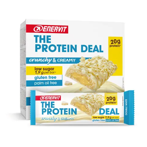 Enervit, The Protein Deal Double White, Barrette Proteiche, Gusto Cioccolato Bianco con