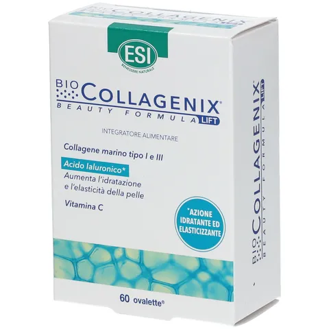 ESI - Biocollagenix, Integratore Alimentare Antiage con Collagene Marino e Acido