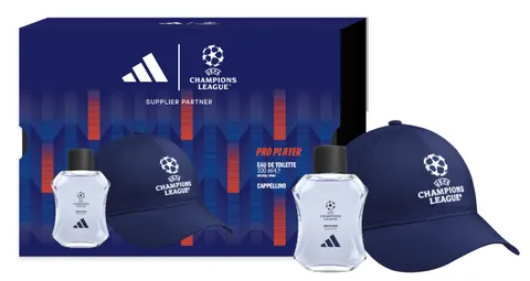 adidas, Cofanetto Regalo UEFA Champions League Pro Player, Eau de Toilette 100 ml e