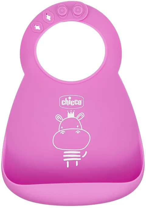 Chicco Bavaglina Rigida Easy Roll, in Morbido Silicone, Pratica, Impermeabile, Facile da