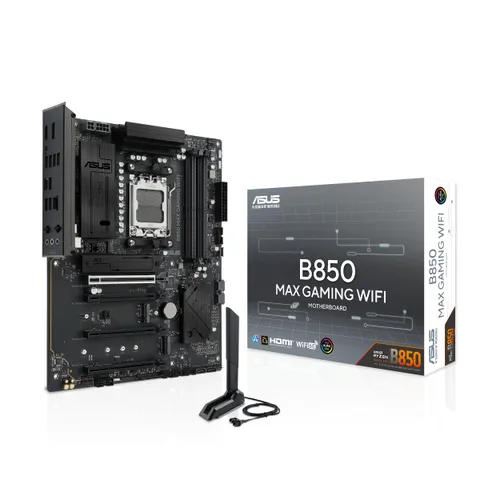 ASUS B850 MAX Gaming WIFI, Scheda Madre AMD ATX, Slot DDR5, PCIe 5.0 Ready, 3 slot M.2