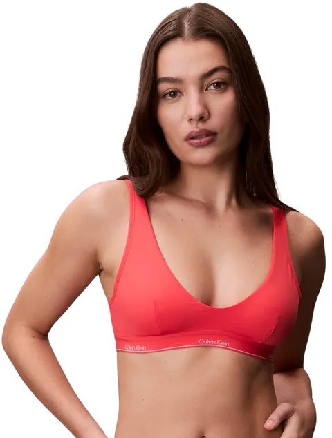 Calvin Klein Donna Top Bikini Bralette con Scollo a U, Rosa (Punch Pink), S